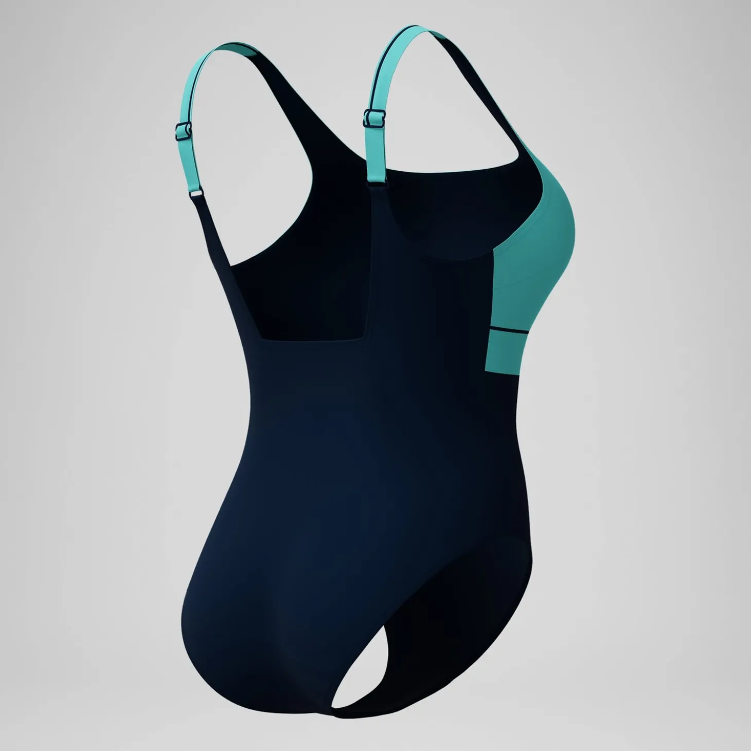 Maillot de bain Femme effet galbant Contour Eclipse bleu marine/turquoise