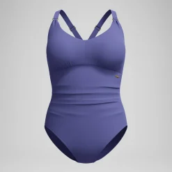 Maillot de bain Femme effet galbant V Neck bleu