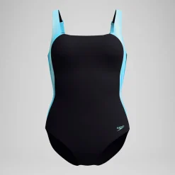 Maillot de bain Femme effet galbant imprimé LunaLustre noir/turquoise
