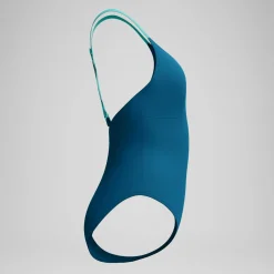 Maillot de bain Femme effet galbant Crossback sarcelle foncé/vert
