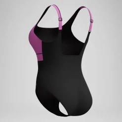 Maillot de bain Femme effet galbant Contour Eclipse noir/rose