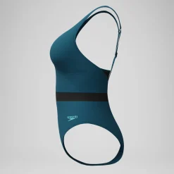 Maillot de bain Femme effet galbant LuniaGlow sarcelle foncé/noir