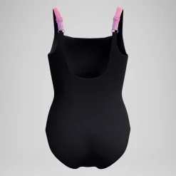 Maillot de bain Femme effet galbant imprimé LunaLustre noir/rose
