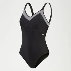 Maillot de bain Femme effet galbant détails en maille Asymmetric noir