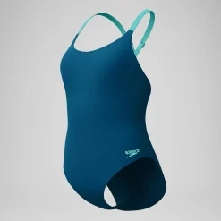 Maillot de bain Femme effet galbant Crossback sarcelle foncé/vert
