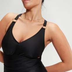 Maillot de bain Femme effet galbant col en V noir