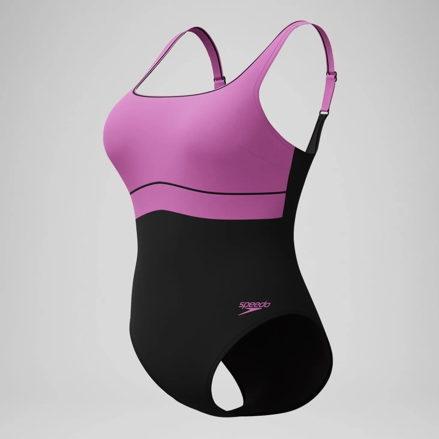 Maillot de bain Femme effet galbant Contour Eclipse noir/rose