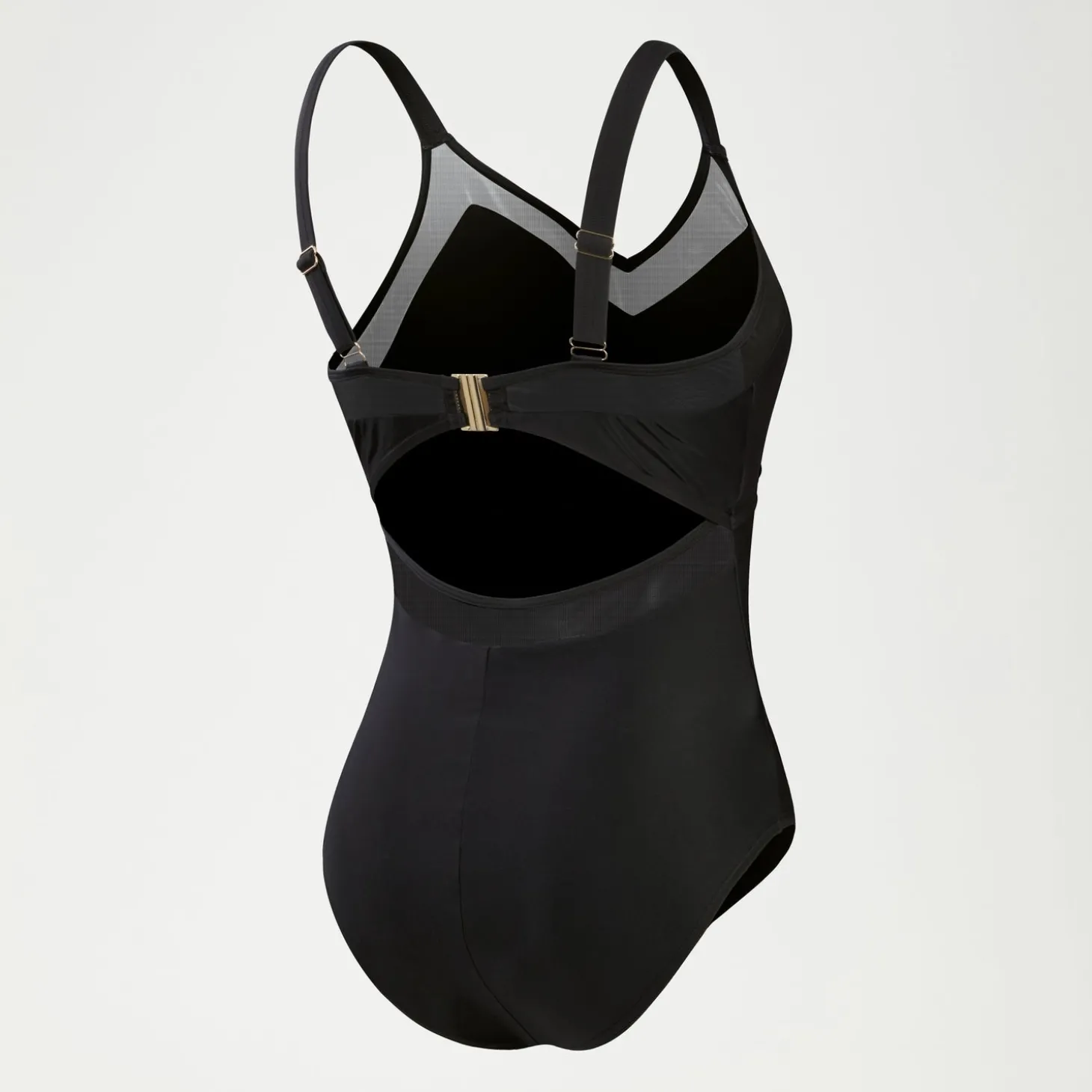 Maillot de bain Femme effet galbant détails en maille Asymmetric noir