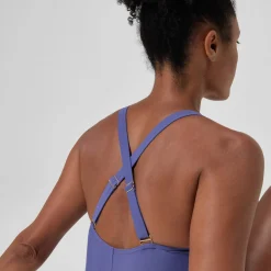 Maillot de bain Femme effet galbant V Neck bleu