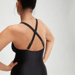 Maillot de bain Femme effet galbant col en V noir