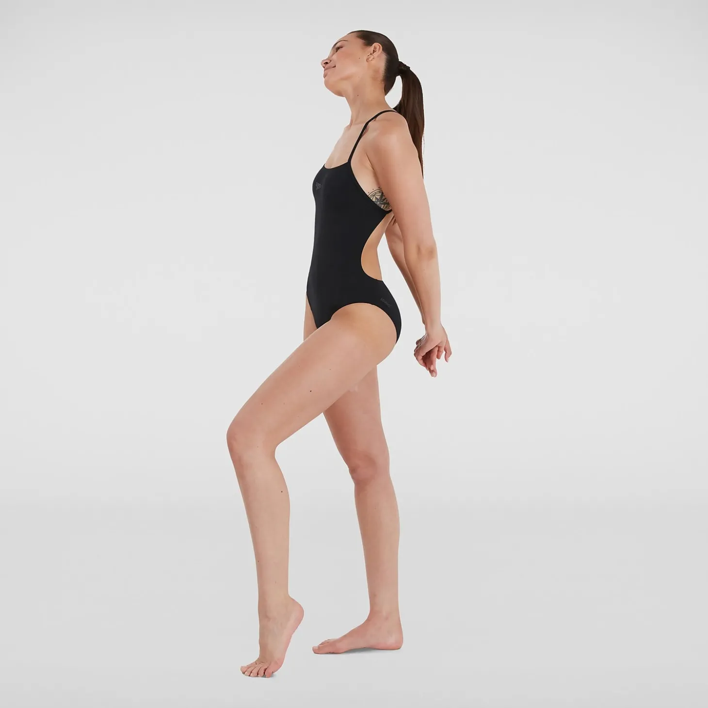 Maillot de bain Femme Endurance+ à bretelles fines Noir