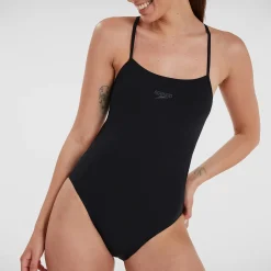Maillot de bain Femme Endurance+ à bretelles fines Noir