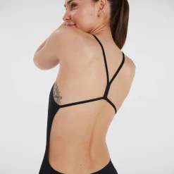 Maillot de bain Femme Endurance+ à bretelles fines Noir