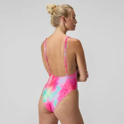 Maillot de bain Femme FLU3NTE convertible imprimé rose/corail