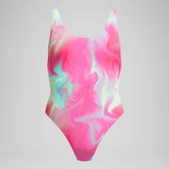 Maillot de bain Femme FLU3NTE convertible imprimé rose/corail