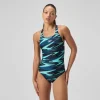Maillot de bain Femme HyperBoom Allover Medalist sarcelle foncé/vert