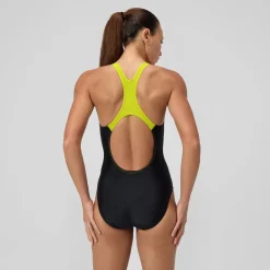 Maillot de bain Femme Medley Logo noir/jaune