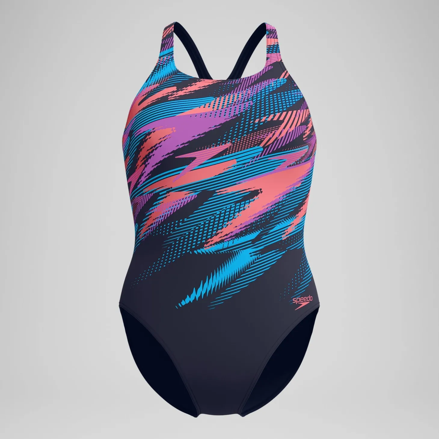 Maillot de bain Femme Medalist imprimé numérique bleu/rose