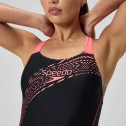 Maillot de bain Femme Medley Logo noir/corail