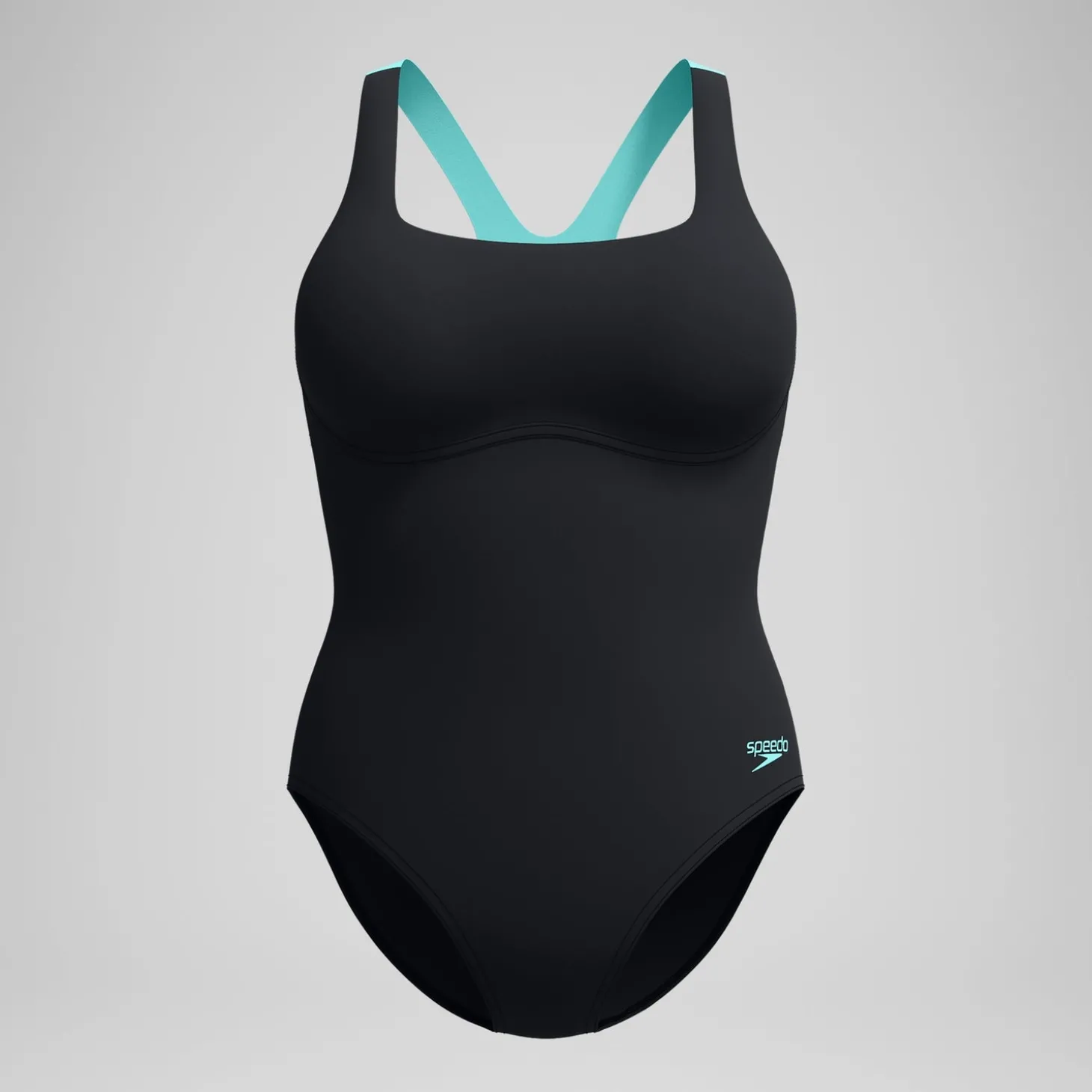 Maillot de bain Femme Racer Zip noir/vert