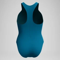 Maillot de bain Femme Racer Zip sarcelle foncé