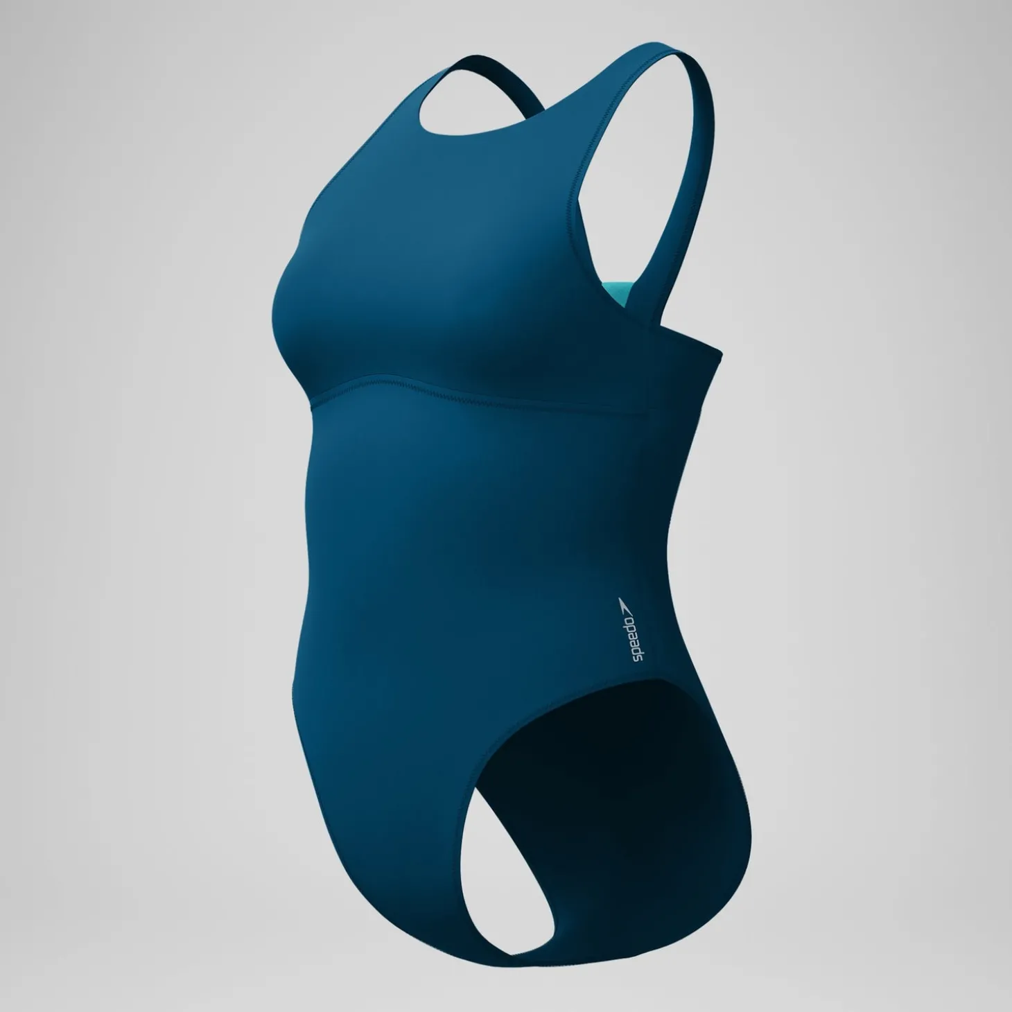 Maillot de bain Femme Solid à col haut sarcelle foncé