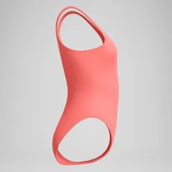 Maillot de bain Femme texturé à dos en U Deep corail