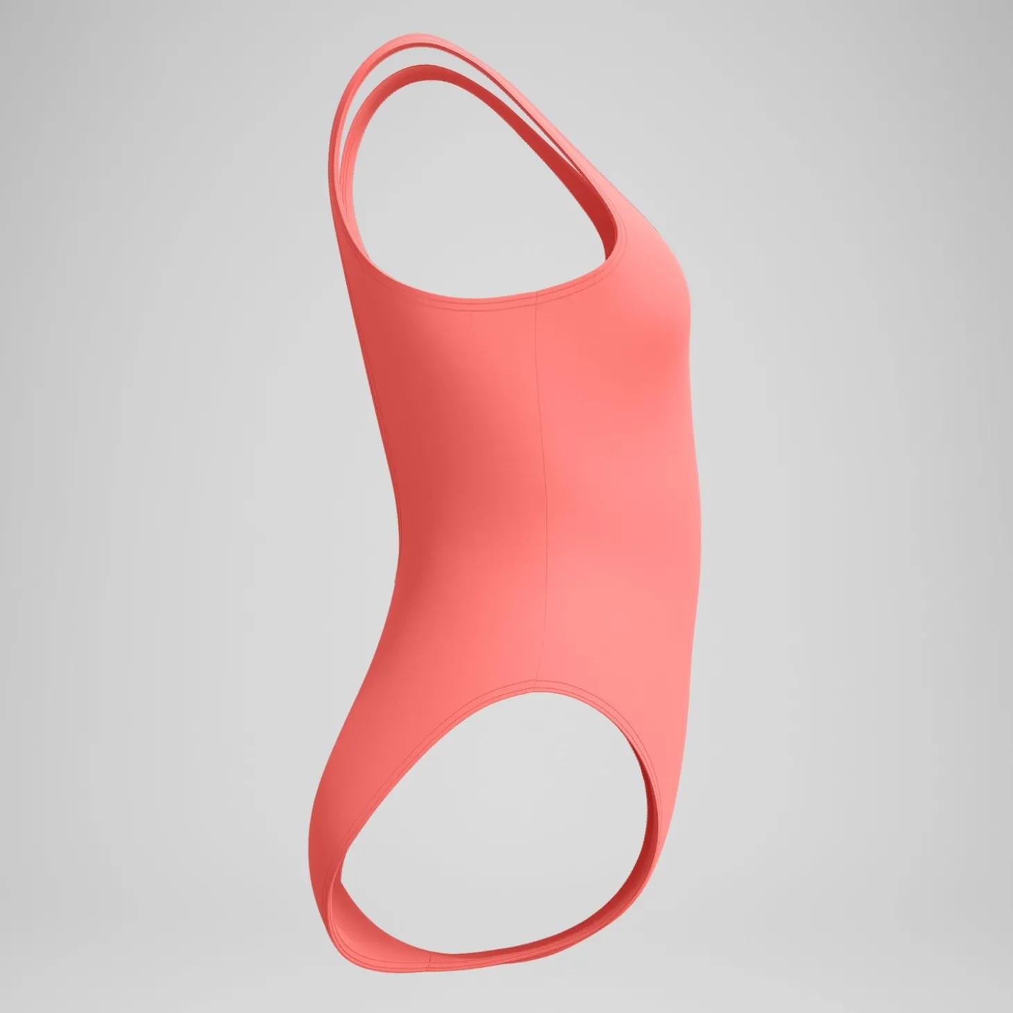 Maillot de bain Femme texturé à dos en U Deep corail