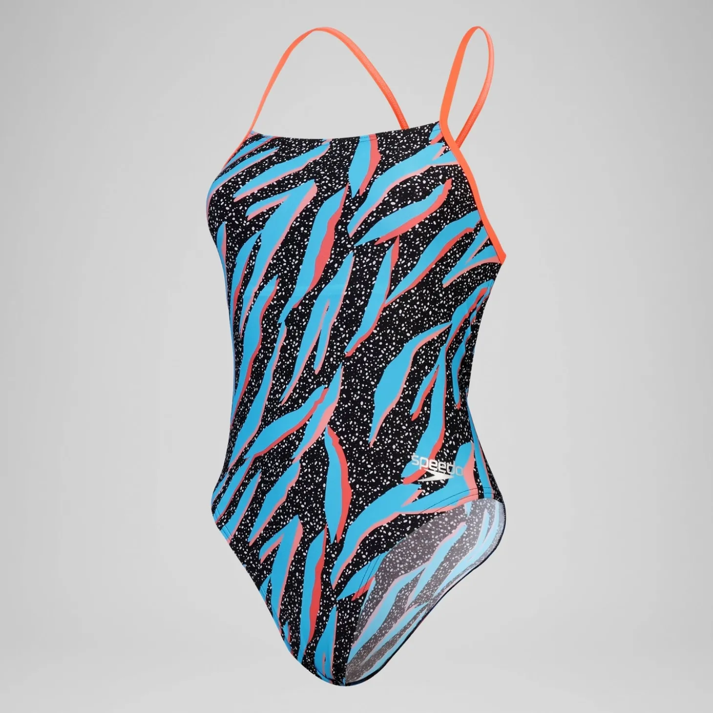 Maillot de bain Femmes à nouer dans le dos Allover Digital pour Femmes Noir/Bleu picton/Rouge sirène