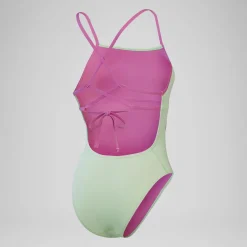 Maillot de bain Femmes uni avec liens à nouer dans le dos pour Femmes Vert matcha