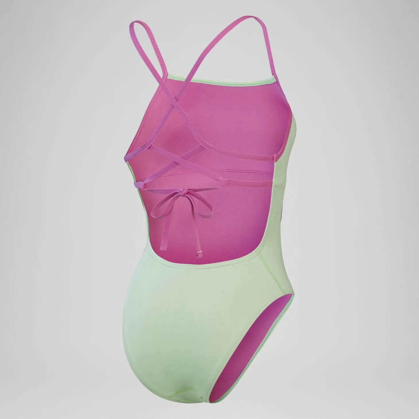 Maillot de bain Femmes uni avec liens à nouer dans le dos pour Femmes Vert matcha