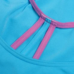 Maillot de bain fille avec dos Lane Line uni pour Filles Bleu picton