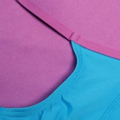 Maillot de bain fille avec dos Lane Line uni pour Filles Bleu picton