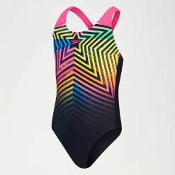 Maillot de bain Fille Digital Placement Splashback noir/jaune
