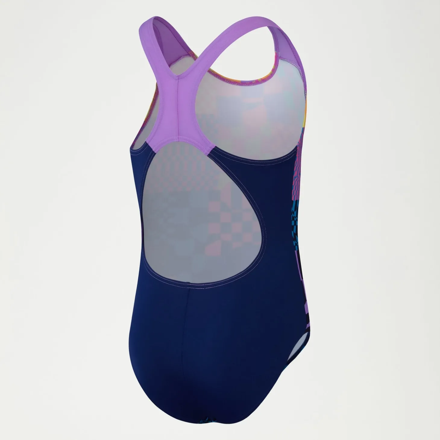 Maillot de bain Fille Digital Placement Splashback bleu marine/rose