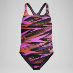 Maillot de bain Fille HyperBoom Medalist imprimé noir/rose