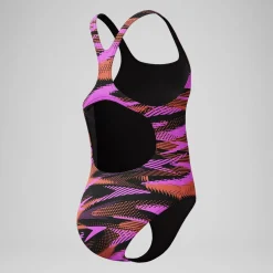 Maillot de bain Fille HyperBoom Medalist imprimé noir/rose