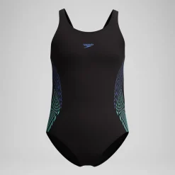 Maillot de bain Fille Placement Muscleback noir/bleu