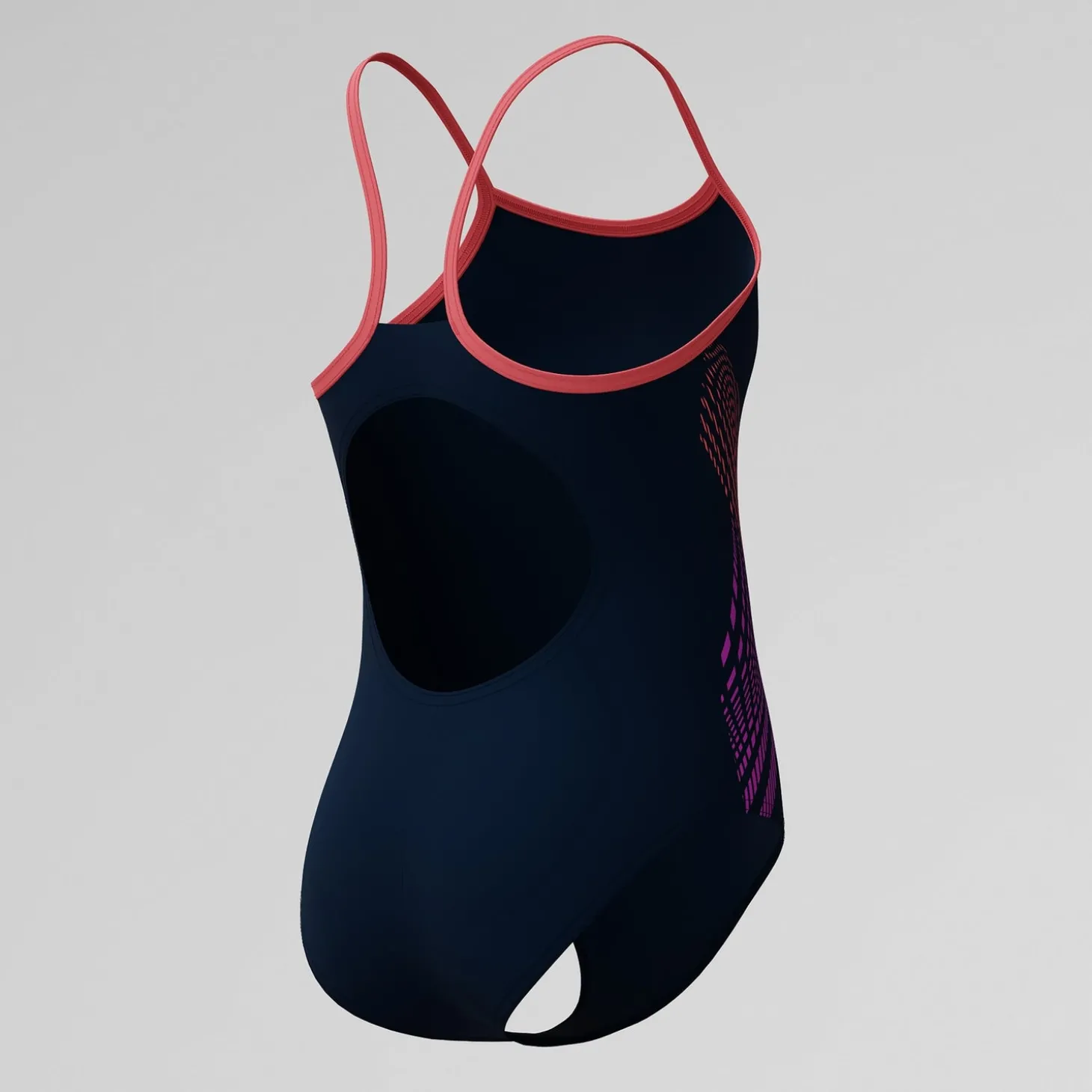 Maillot de bain Fille Plastisol Placement Muscleback à fines bretelles noir/rose