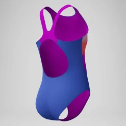 Maillot de bain Fille Pulseback imprimé bleu/rose