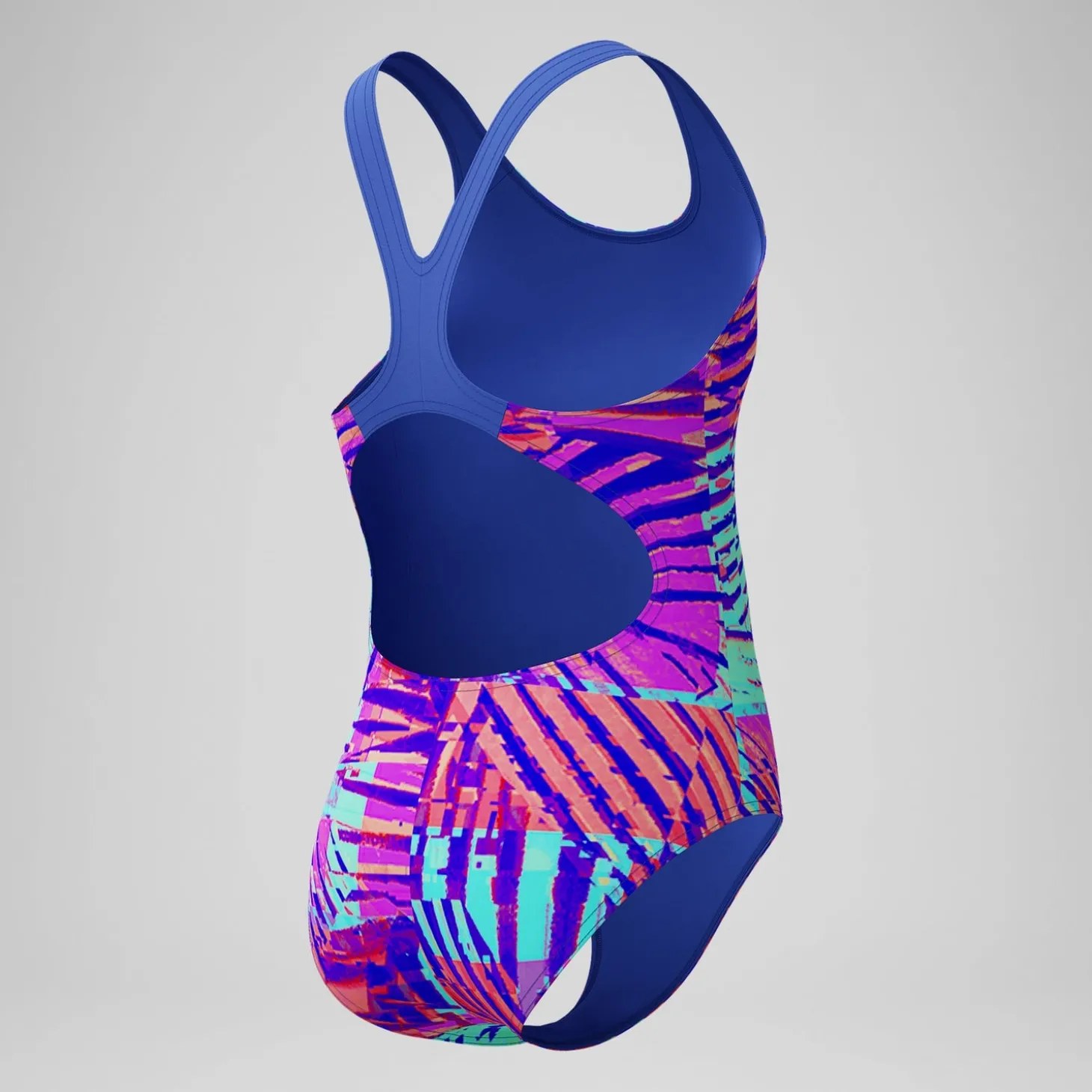 Maillot de bain Fille Spashback imprimé numérique rose/bleu