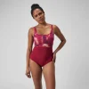 Maillot de bain gainant Femmes à imprimé Contour Eclipse pour Femmes Violet/Rouge