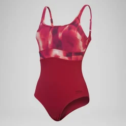 Maillot de bain gainant Femmes à imprimé Contour Eclipse pour Femmes Violet/Rouge