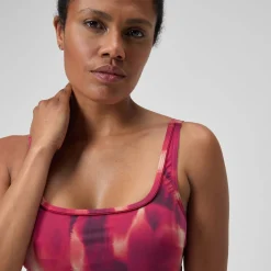 Maillot de bain gainant Femmes à imprimé Contour Eclipse pour Femmes Violet/Rouge