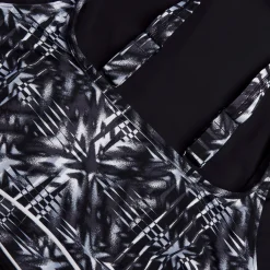 Maillot de bain gainant Femmes à imprimé Contour Eclipse pour Femmes Noir/Gris oxydé/Blanc