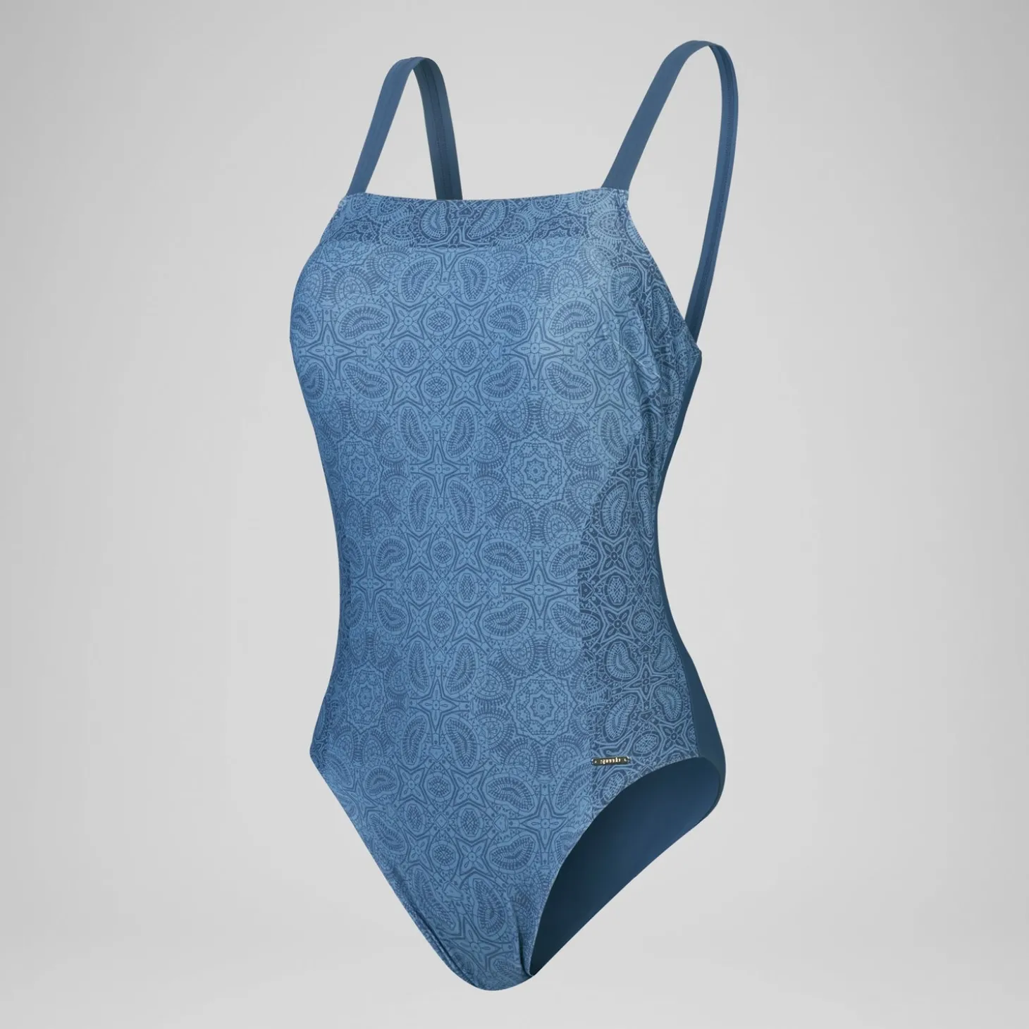 Maillot de bain galbant à encolure carrée et imprimé pour Femmes Bleu épicéa/Bleu délavé
