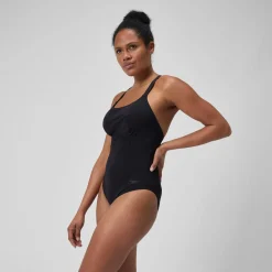Maillot de bain galbant Crossback pour Femmes Noir