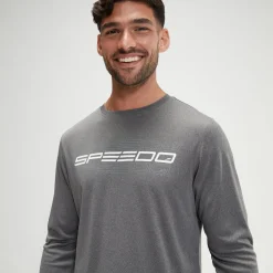Maillot de bain graphique à manches longues Homme gris
