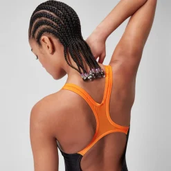 Maillot de bain 1 pièce Femmes Medley Logo pour Femmes Noir/Nectarine
