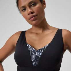 Maillot de bain 1 pièce Femmes OpusGem DD+ imprimé pour Femmes Noir/Gris oxydé/Blanc